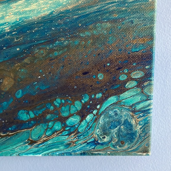 Acrylic Drip Artwork on Canvas - After Low Tide - 20x20 - Picture 5 of 9